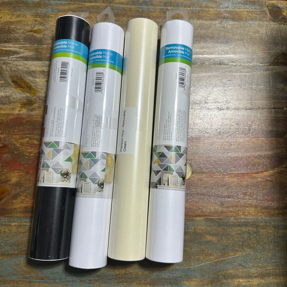 Cricut Premium Vinyl Removable Matte 4 Roll Bundle White Cream Elegance Sampler